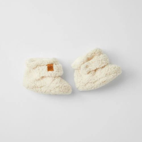 CLOBY - Teddy Baby Shoes Ankle Socks Off White