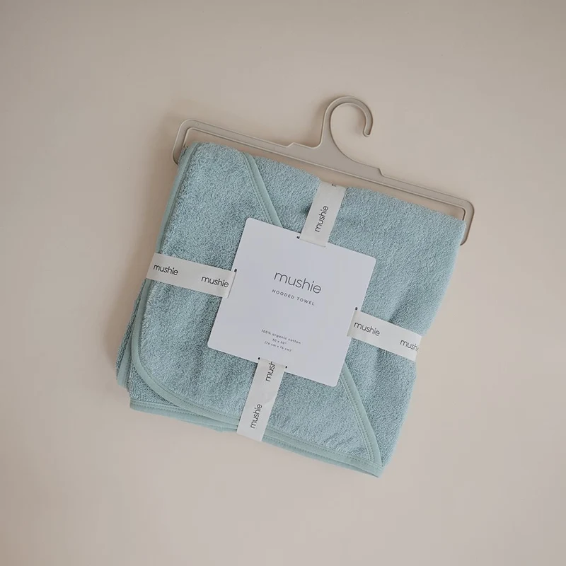 MUSHIE - Baby hooded towel Sea Mist