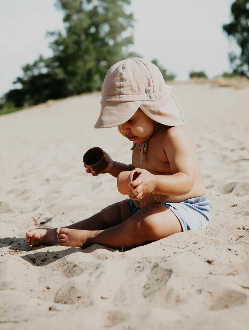CLOBY - Reversible sun hat UPF 50+ Peanut Brown Sandy Beach
