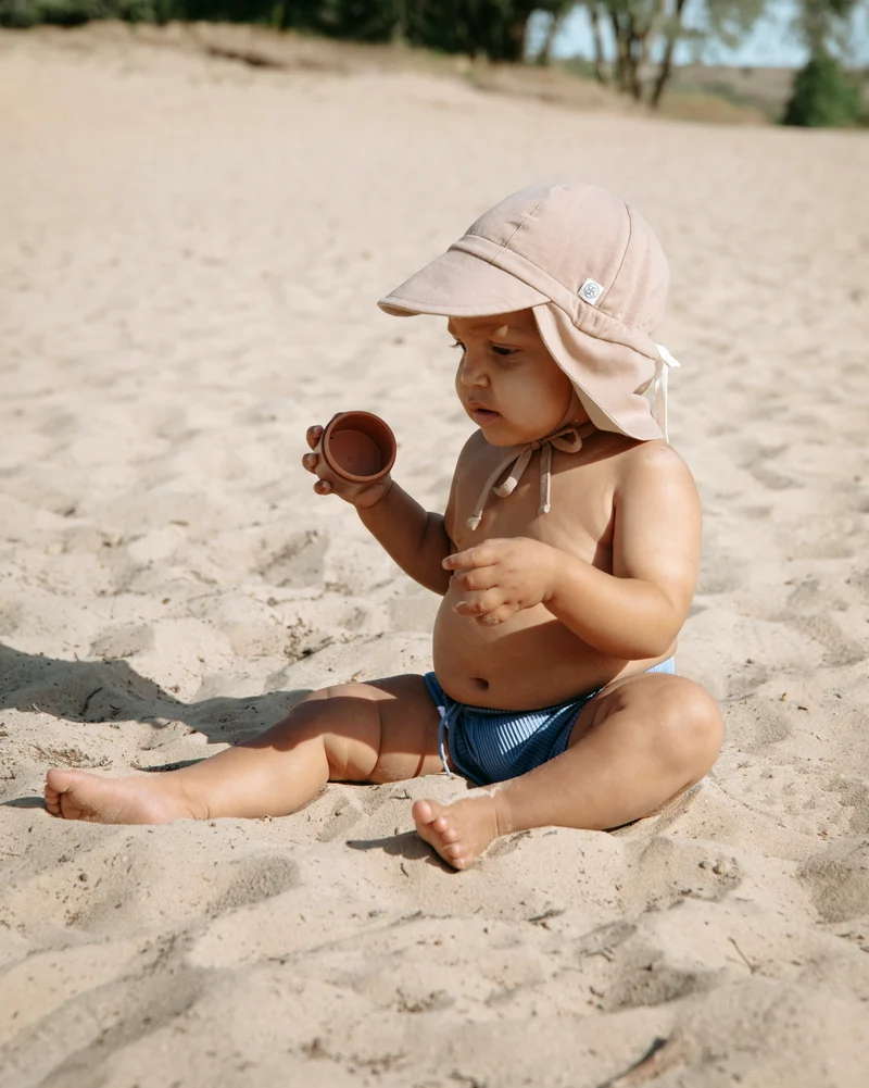 CLOBY - Reversible sun hat UPF 50+ Peanut Brown Sandy Beach