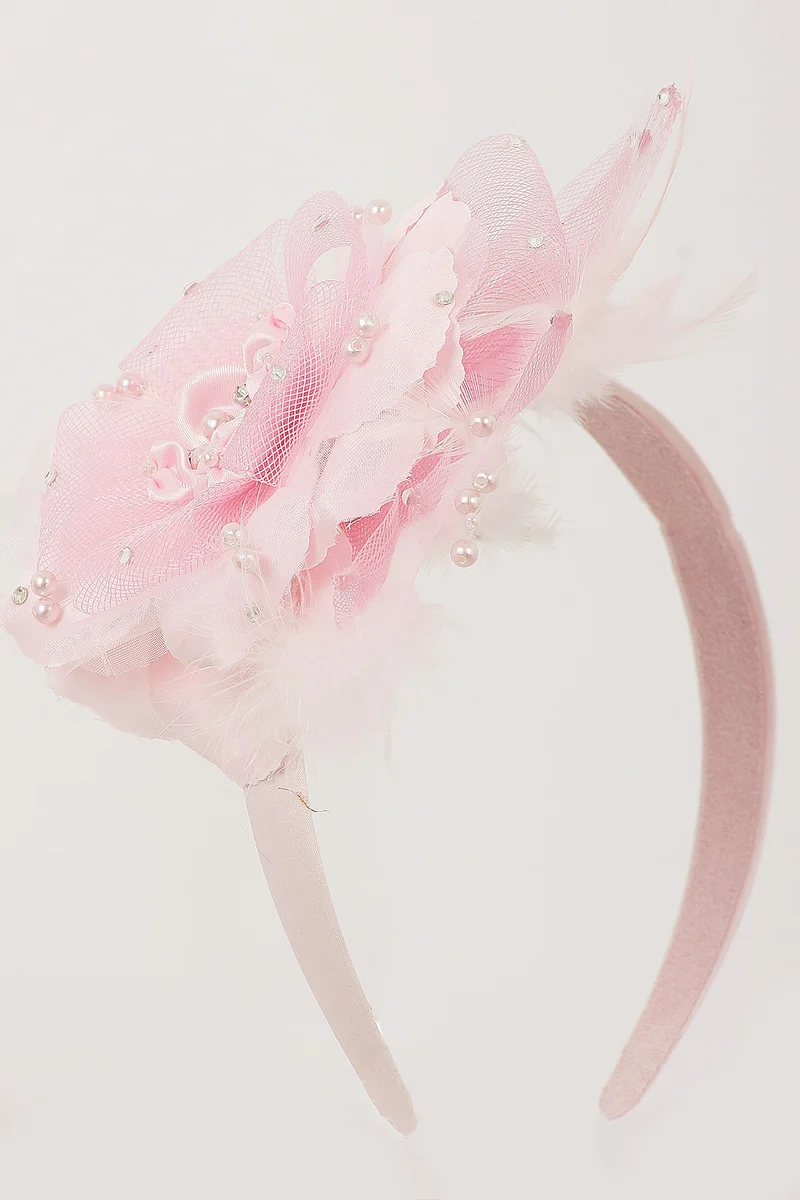 Headband with flower Laura pink