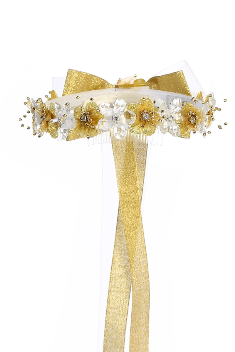 Flower hair wreath Nicole gold