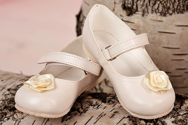Shoes with satin rose - Belinda light beige