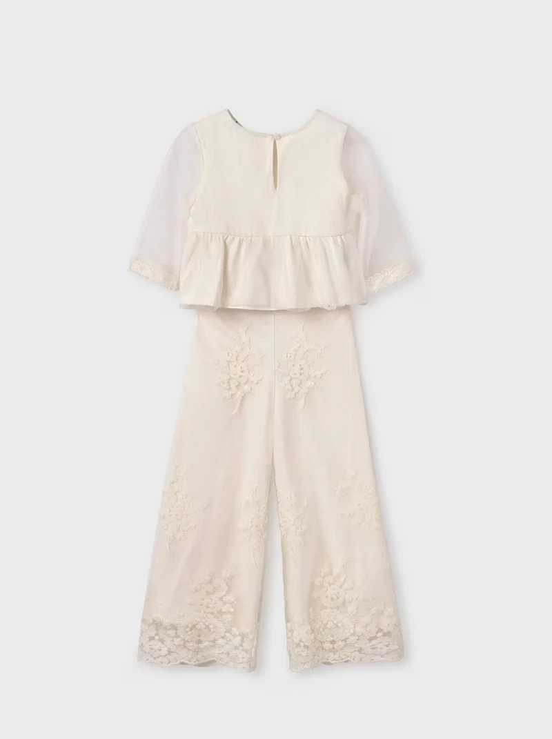 ABEL & LULA - Girls tulle set jacquard with top and trousers