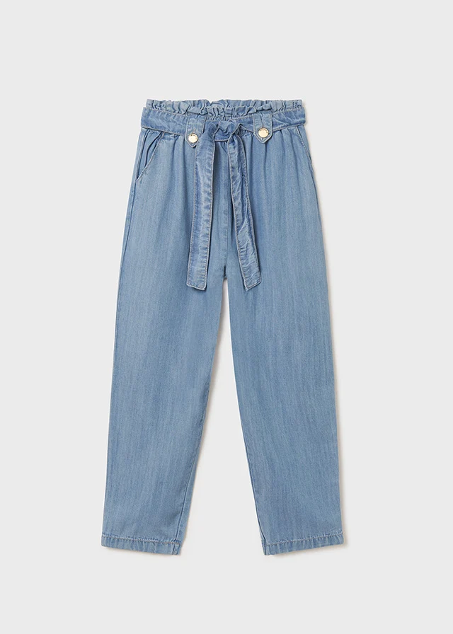 MAYORAL - Girl cropped pants with bow made of Tencel / Lyocell