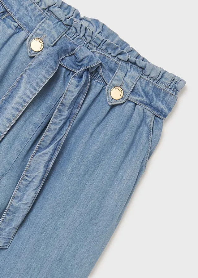MAYORAL - Girl cropped pants with bow made of Tencel / Lyocell