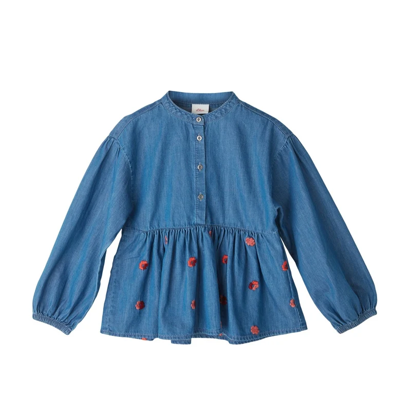 s.Oliver - Girls denim blouse with flounces