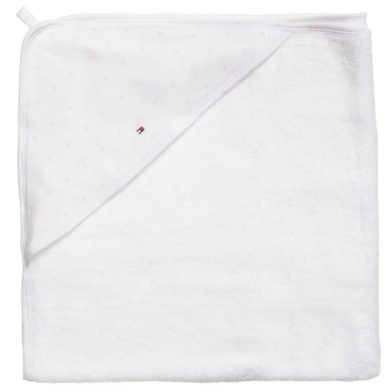 Tommy Hilfiger - Baby bath towel set stars with washcloth - white/pink