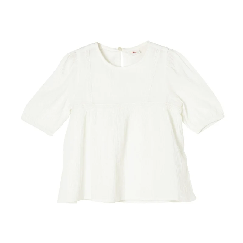 s.Oliver - Girls' short-sleeved blouse with crocheted lace