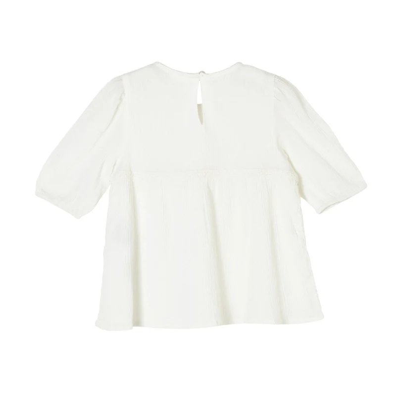s.Oliver - Girls' short-sleeved blouse with crocheted lace