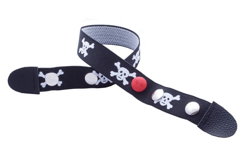 CLIP.HO - Black belt with white skulls