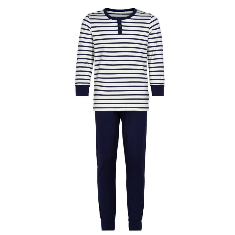 Minymo - Bamboo pajamas white blue