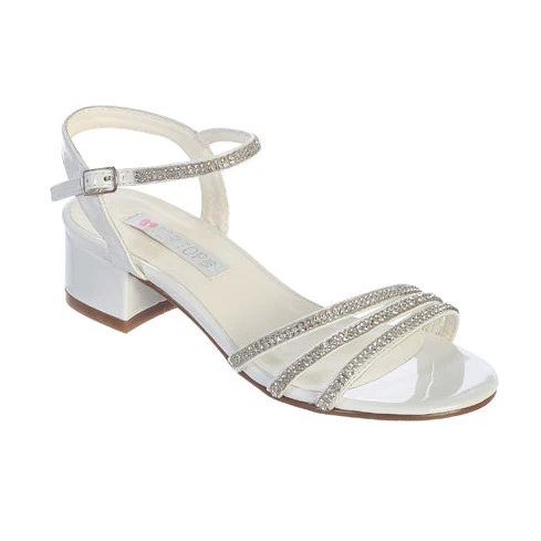 Sandals Ella white with rhinestones
