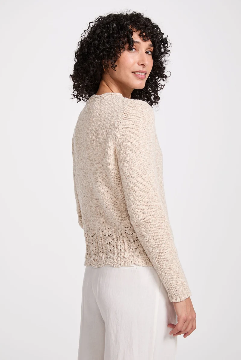 Arawn Cotton-Linen Crew Sweater - Cream