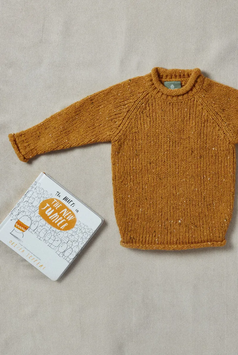 Brackloon Óg Children's Roll Neck Raglan Crew - Yellow