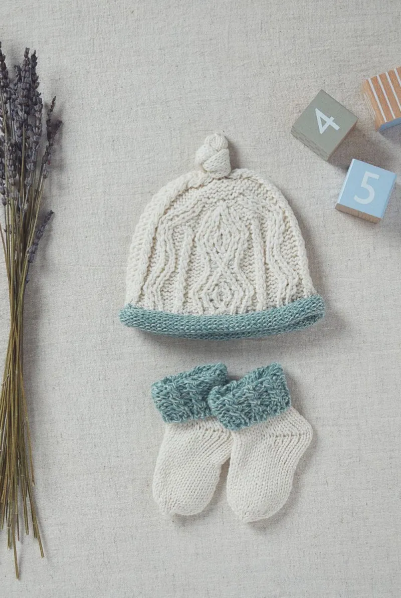 Trá Beag Baby Merino AranSock - Seafoam