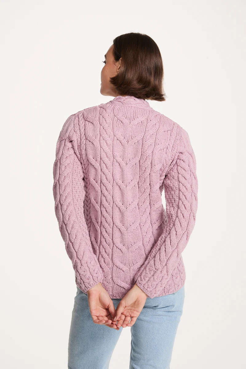 Tralee Ladies V-Neck Supersoft Merino Sweater - Pink