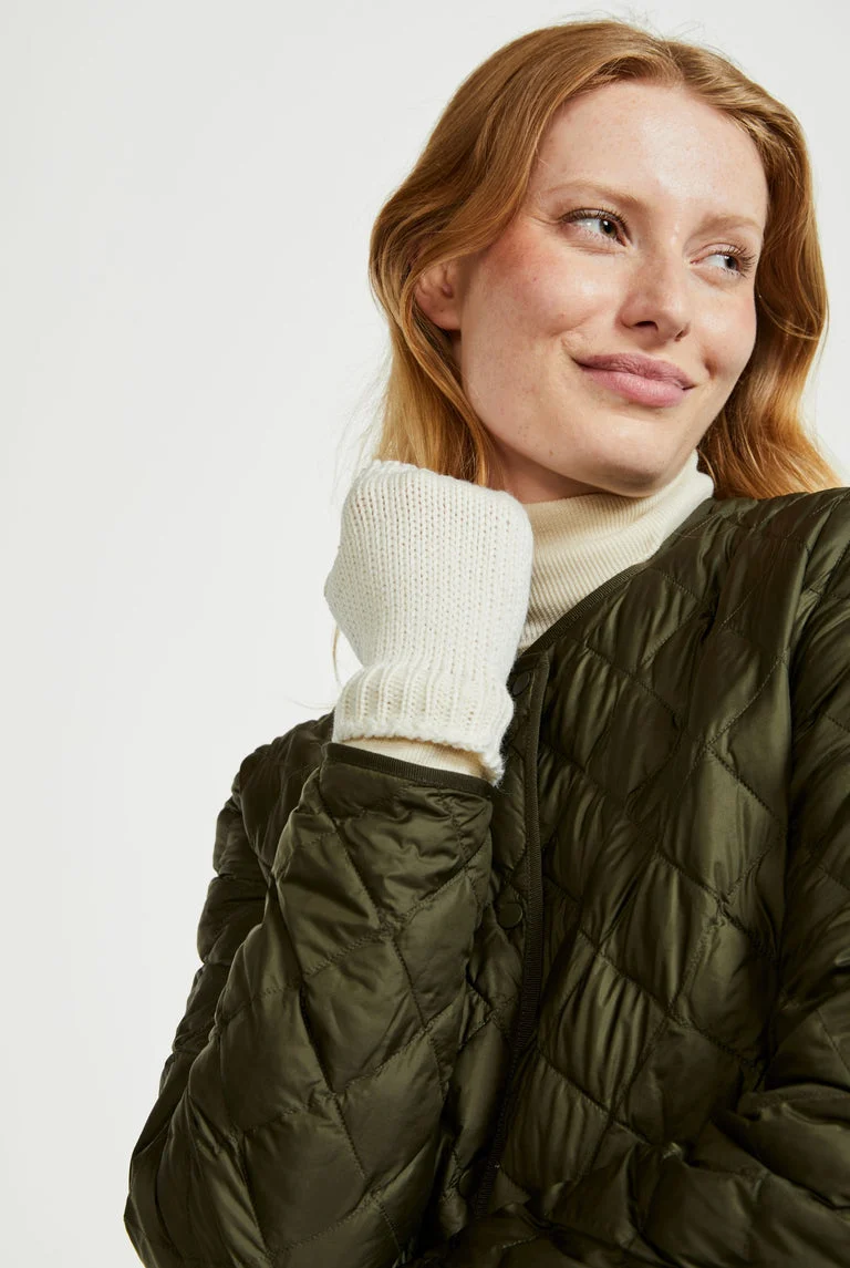 Kilmeena Aran Fingerless Mittens - Cream