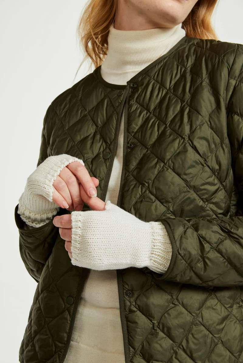 Kilmeena Aran Fingerless Mittens - Cream
