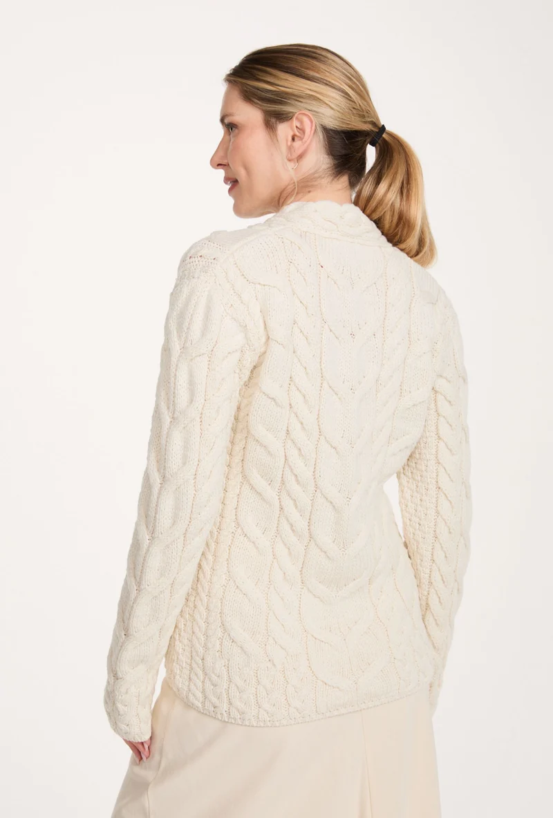 Tralee Ladies V-Neck Supersoft Merino Sweater - Cream