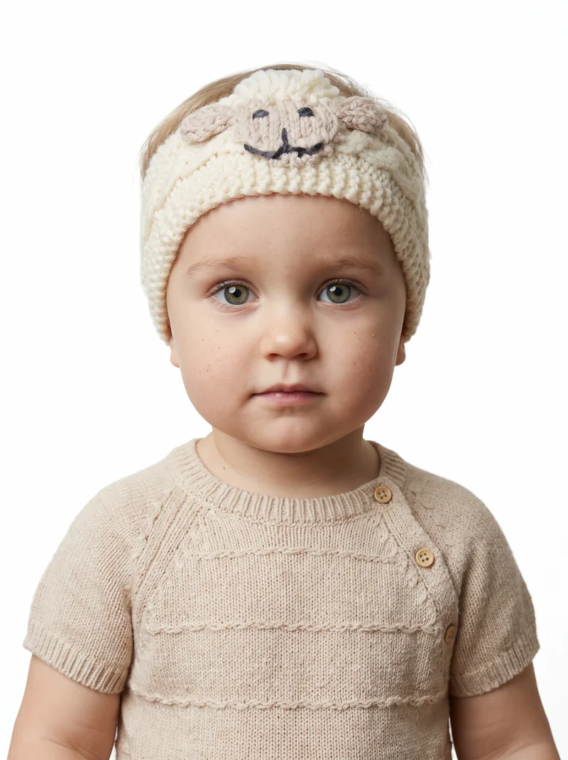 Shepley Baby Aran Wool Headband - Cream