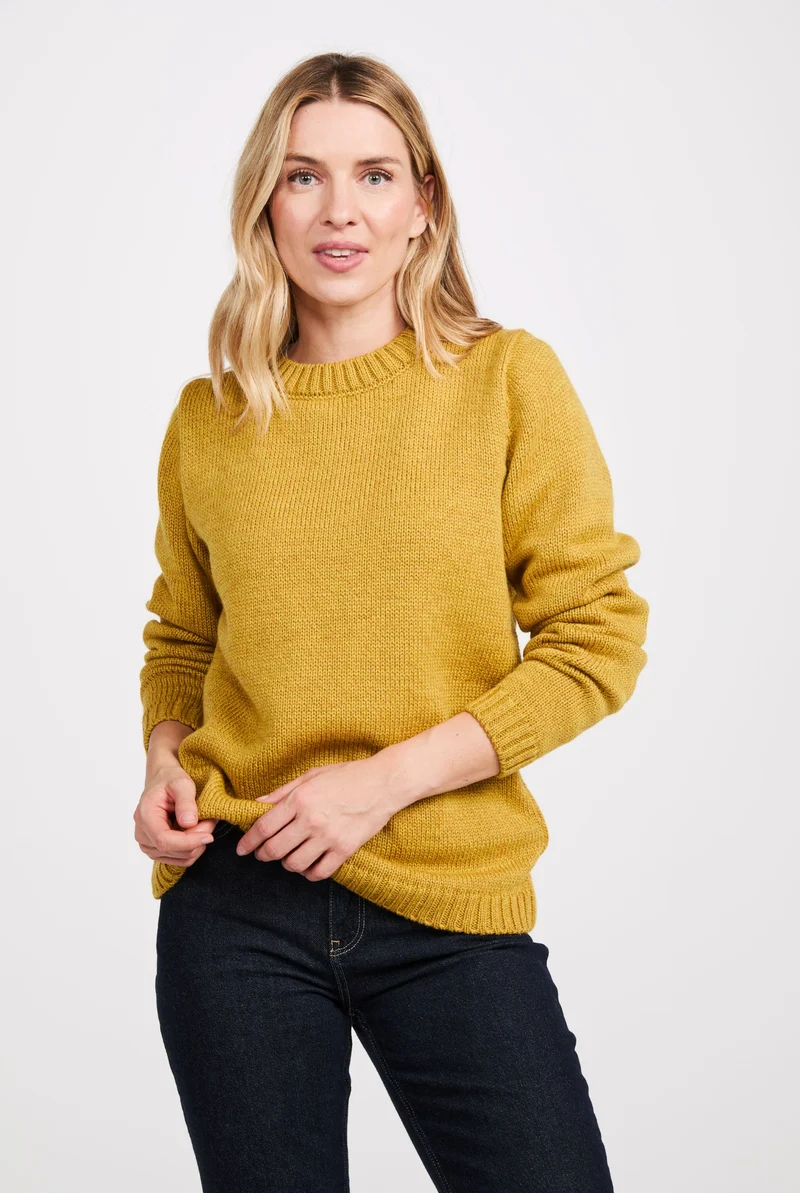Aoife Supersoft Merino Crewneck Sweater - Yellow
