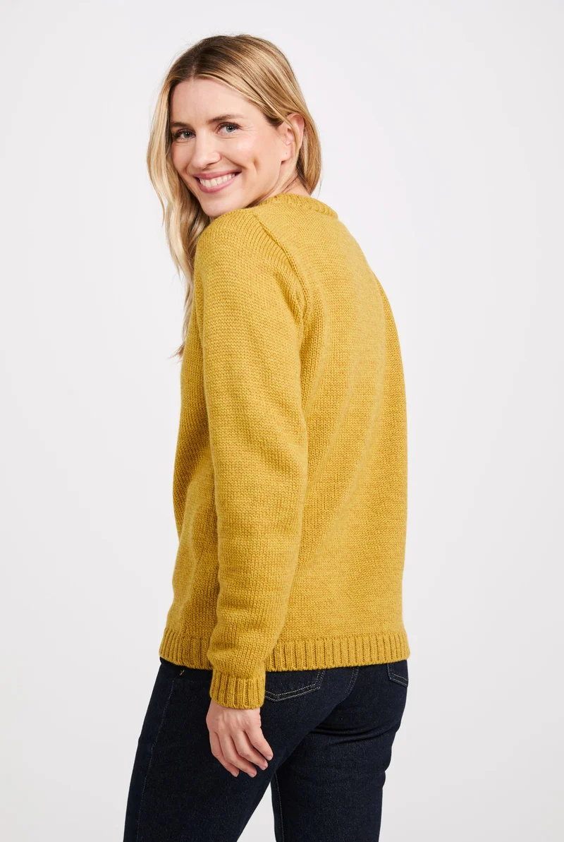 Aoife Supersoft Merino Crewneck Sweater - Yellow