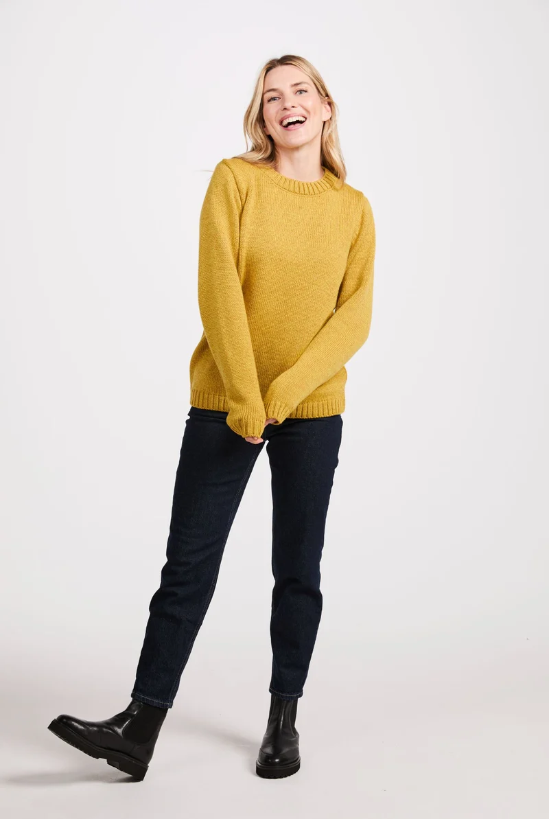 Aoife Supersoft Merino Crewneck Sweater - Yellow