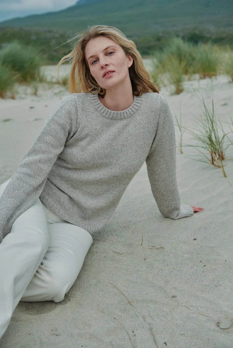 Aoife Supersoft Merino Crewneck Sweater - Oat