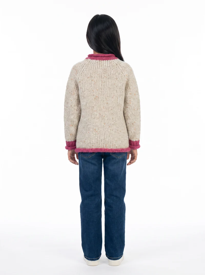 Gréine Children’s Roll Neck with Pocket - Sunset