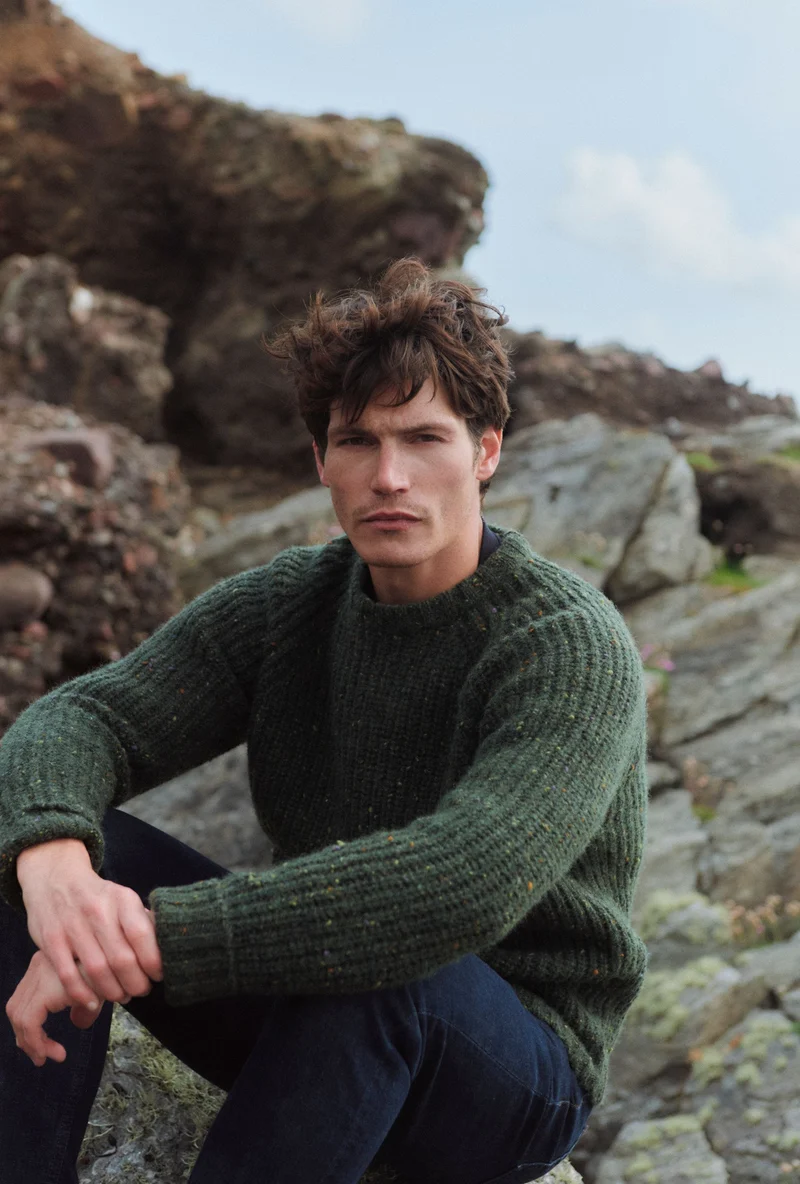 Killykeen Mens Fisherman Ribbed Crew - Green