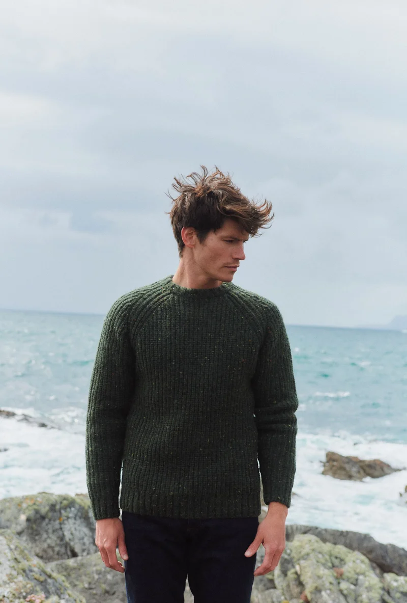 Killykeen Mens Fisherman Ribbed Crew - Green