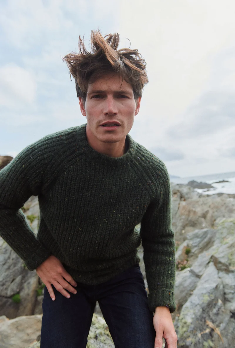 Killykeen Mens Fisherman Ribbed Crew - Green