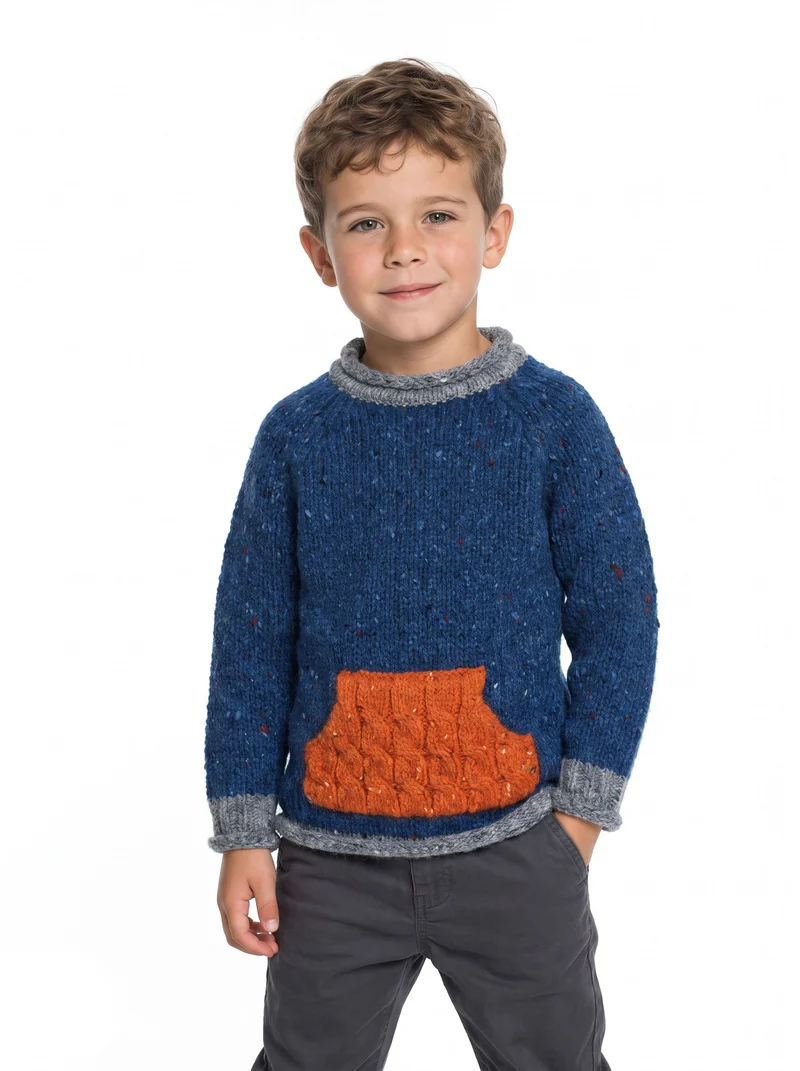 Gréine Children’s Roll Neck with Pocket - Eclipse