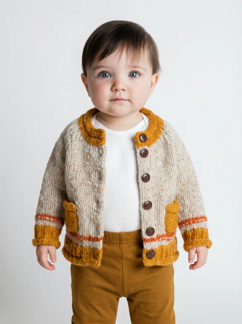 Réalta Baby Roll Neck Cardigan- Starbright