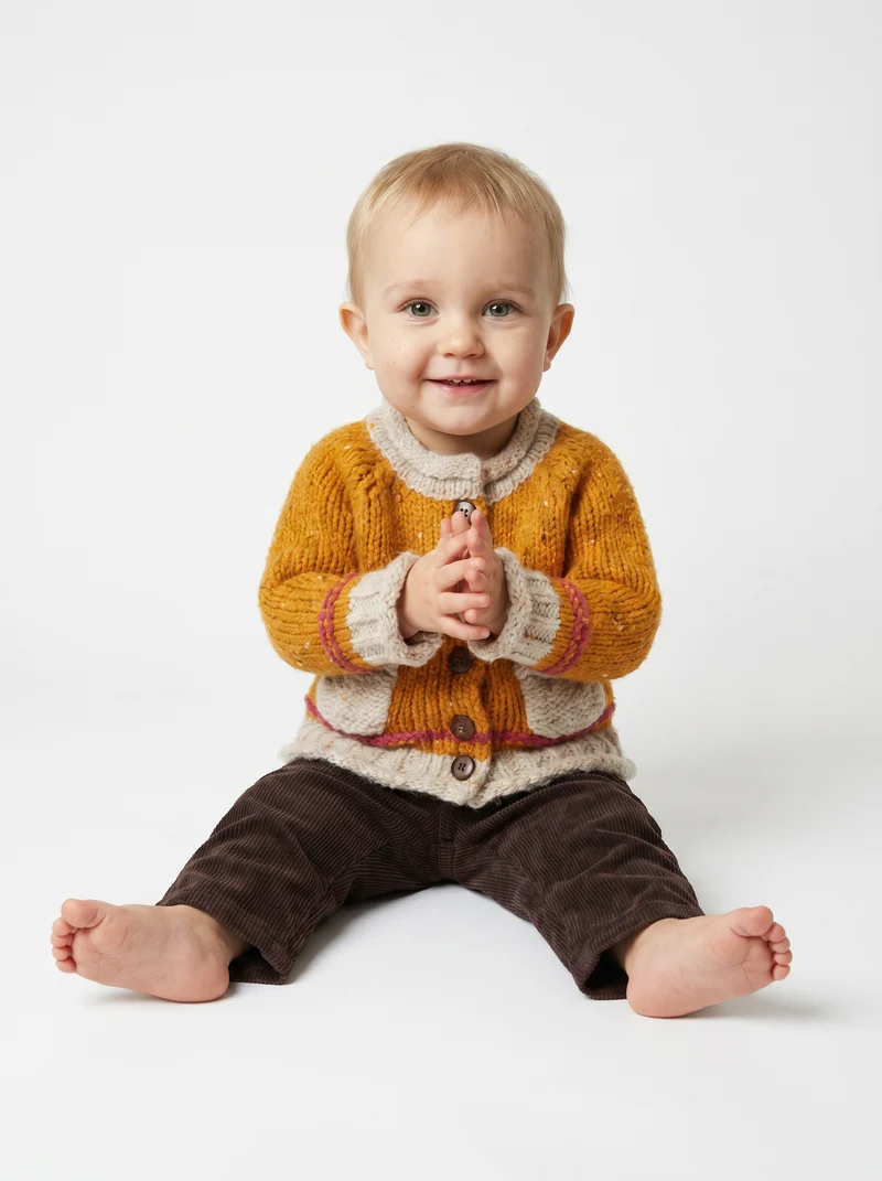 Réalta Baby Roll Neck Cardigan- Starlight