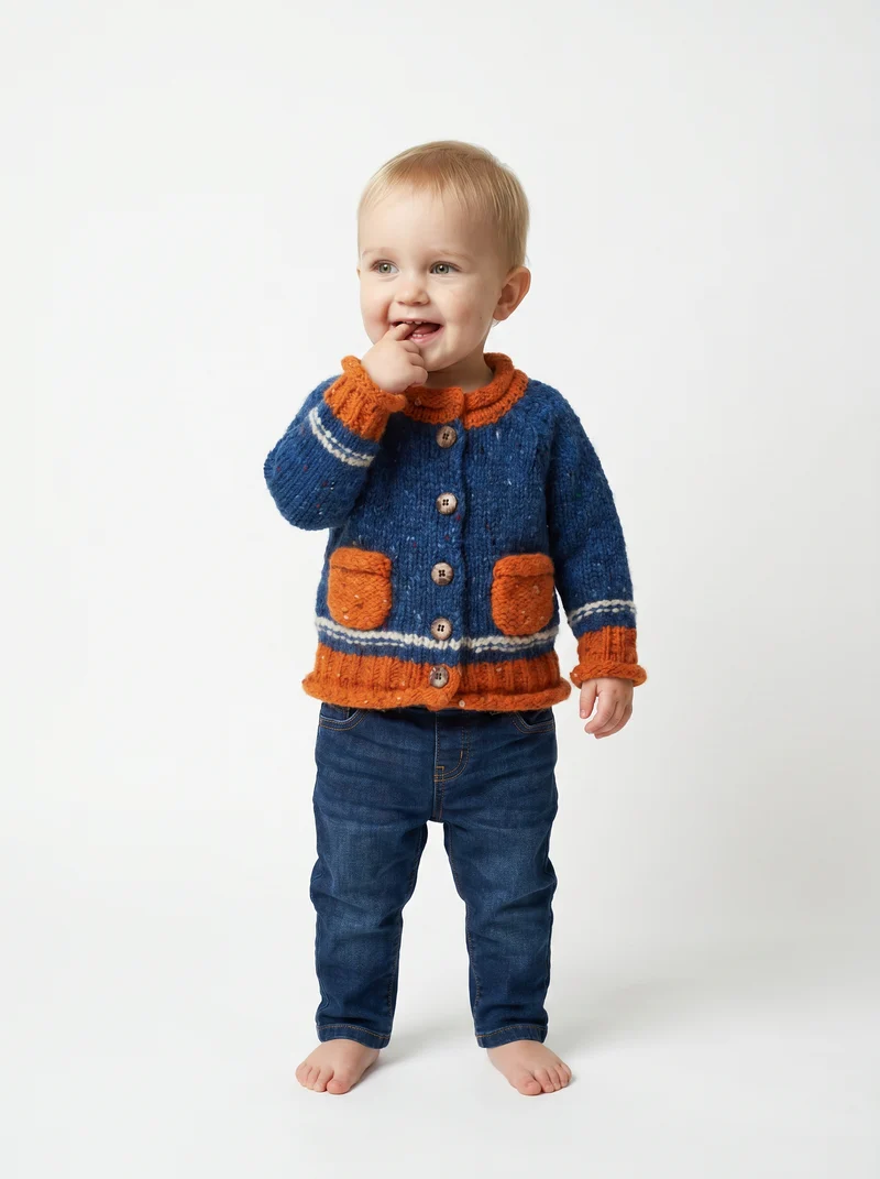 Réalta Baby Roll Neck Cardigan- Twinkle