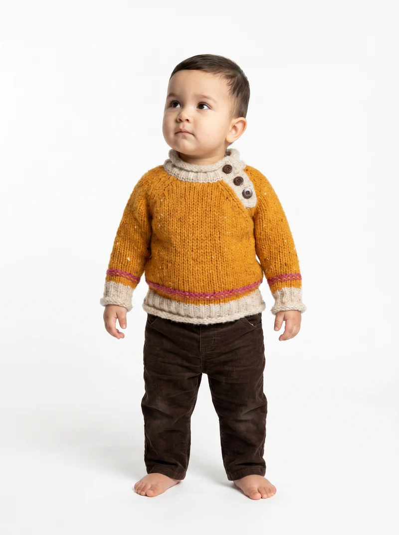 Gealach Baby Roll Neck Crew - Starlight