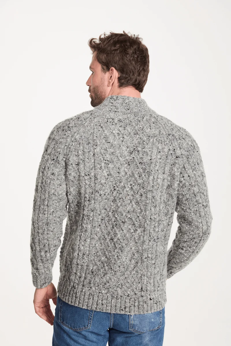Fionn Tweed Mens Zip Troyer - Grey