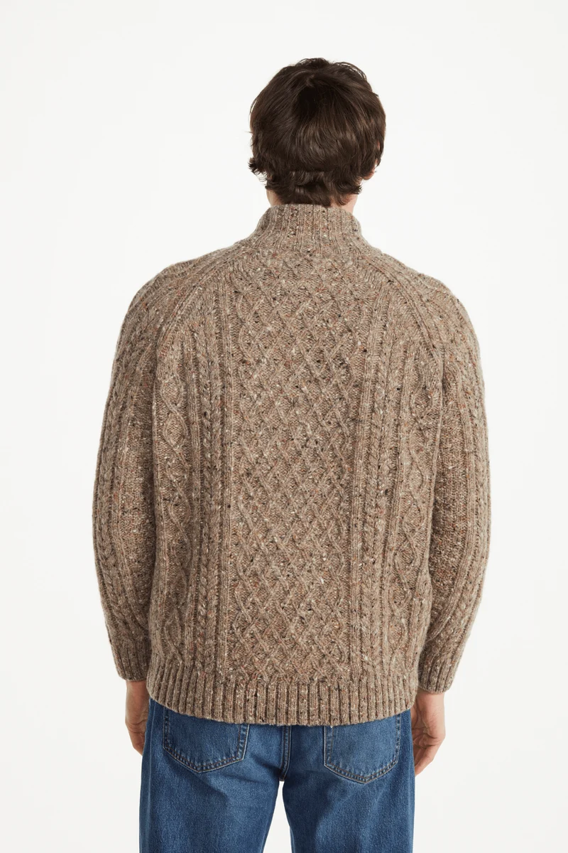 Fionn Tweed Mens Zip Troyer - Oat