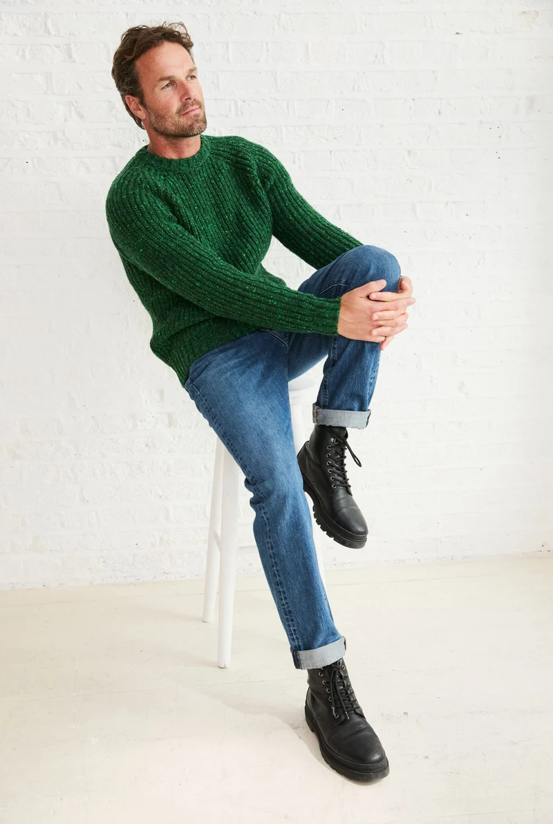 Killykeen Mens Fisherman Ribbed Crew - Green