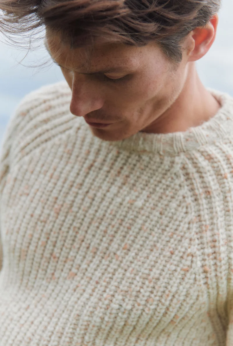 Killykeen Mens Fisherman Ribbed Crew - Cream