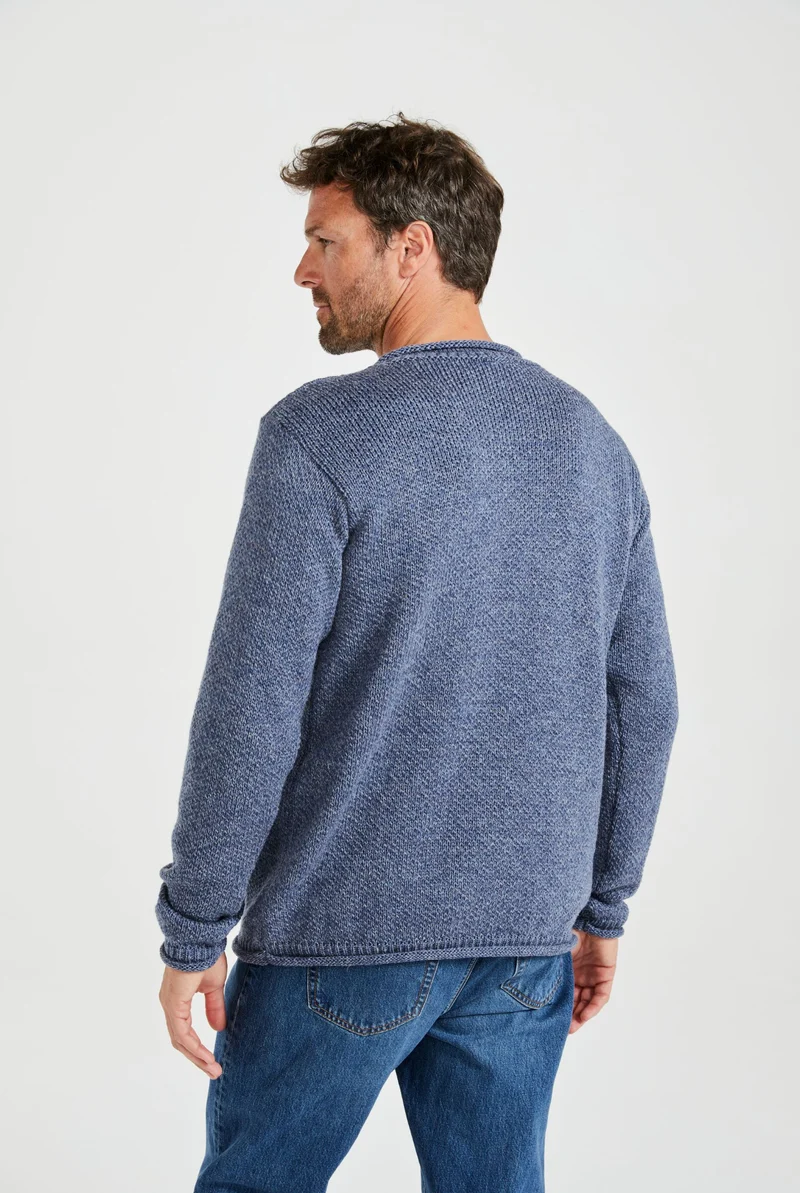 Moycullen Roll Neck Merino Sweater - Denim