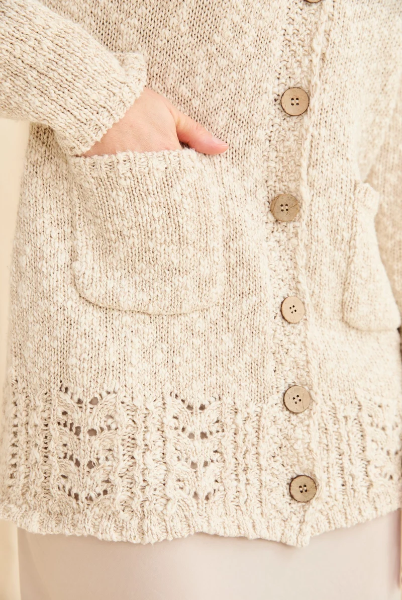 Eriu Cotton-Linen Long Line Cardigan - Cream
