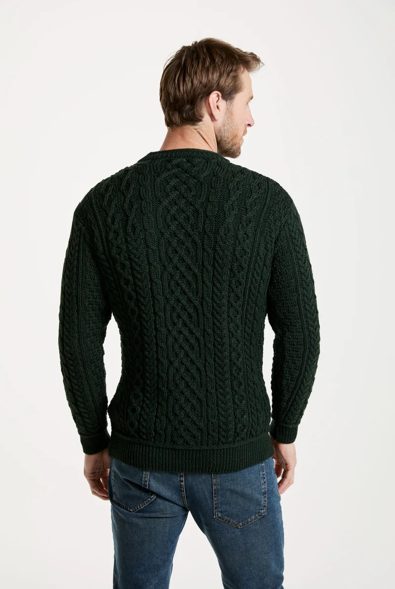 Inishturk Mens Aran Sweater - Emerald Green