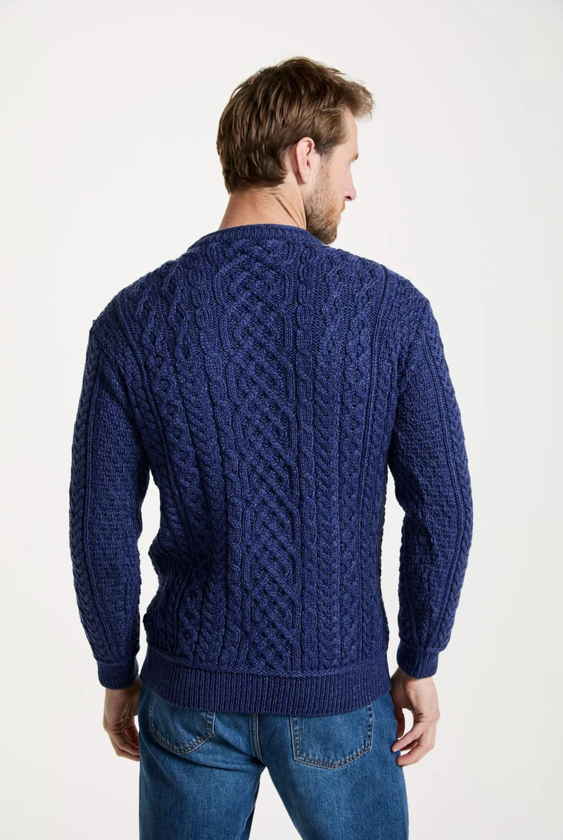 Inishturk Mens Aran Sweater - Navy