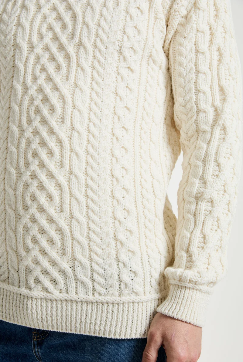 Inishturk Mens Aran Sweater - Cream