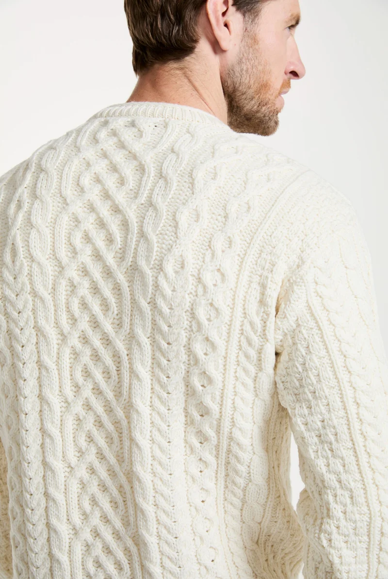 Inishturk Mens Aran Sweater - Cream