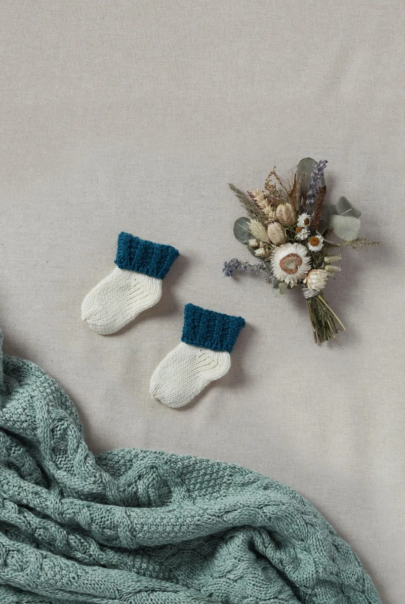 Trá Beag Baby Aran Sock - Teal