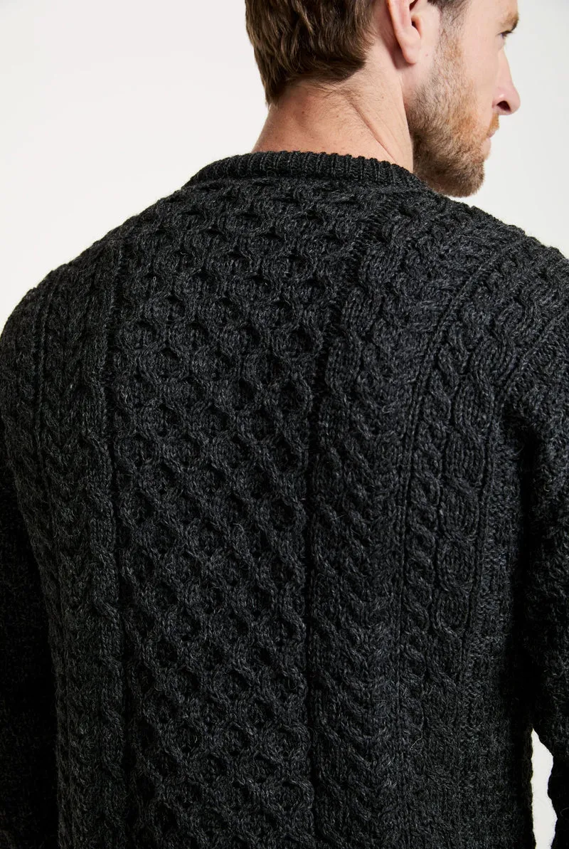 Inishbofin Mens Traditional Aran Sweater - Charcoal